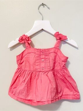 Janie and Jack Coral Pink Ruffle Strap Camisole Top